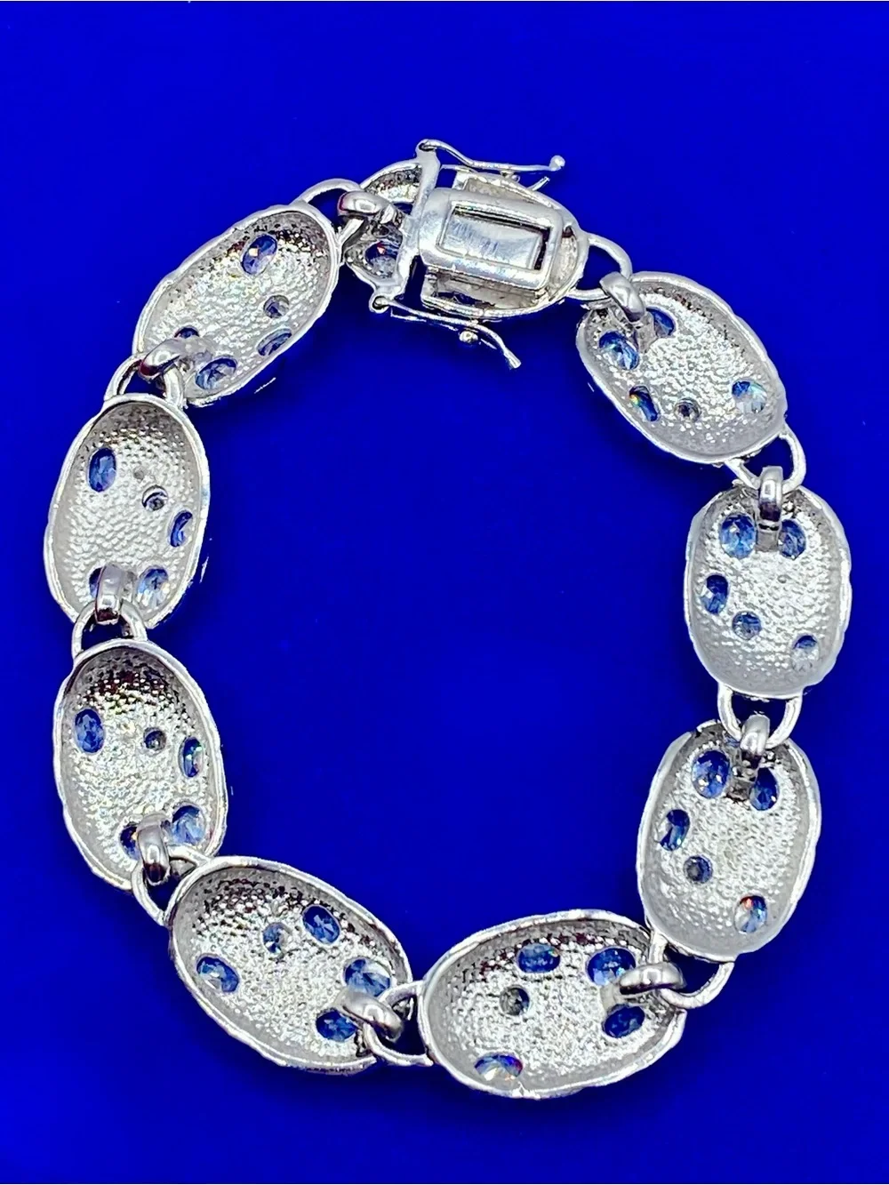 Silver Tone Glass Costume Tennis Bracelet